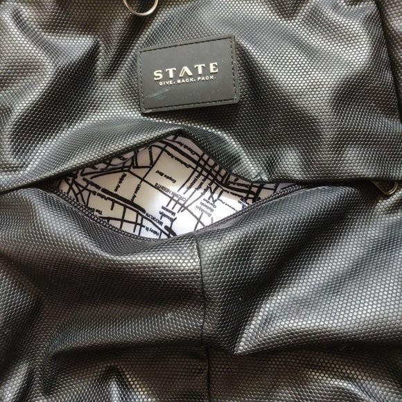State Backpack Lenox Coated Canvas Black - Picture 5 of 12